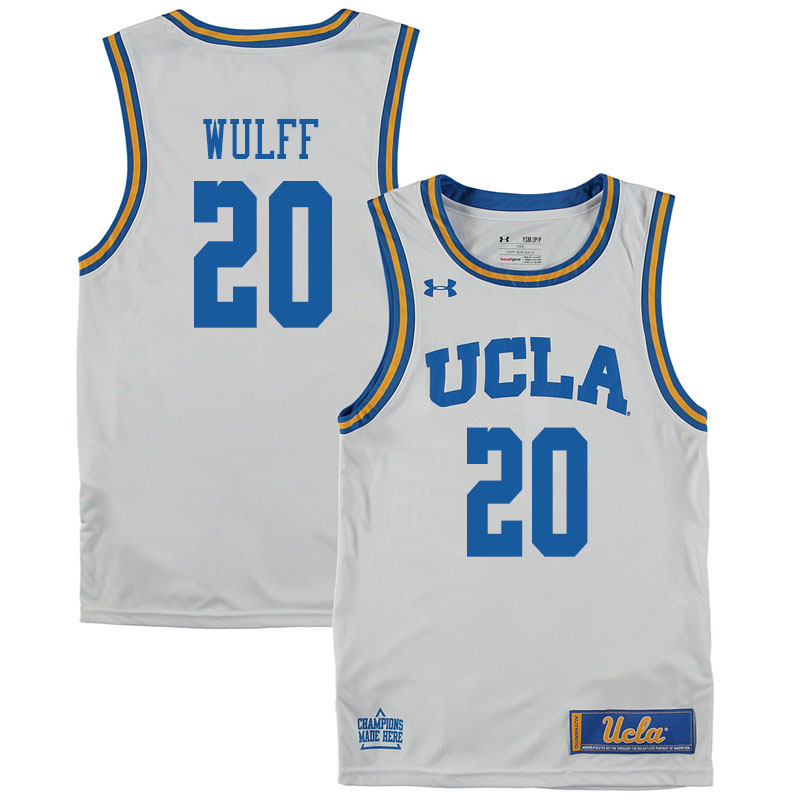 Men #20 Isaac Wulff UCLA Bruins College Basketball Jerseys Sale-White - Click Image to Close